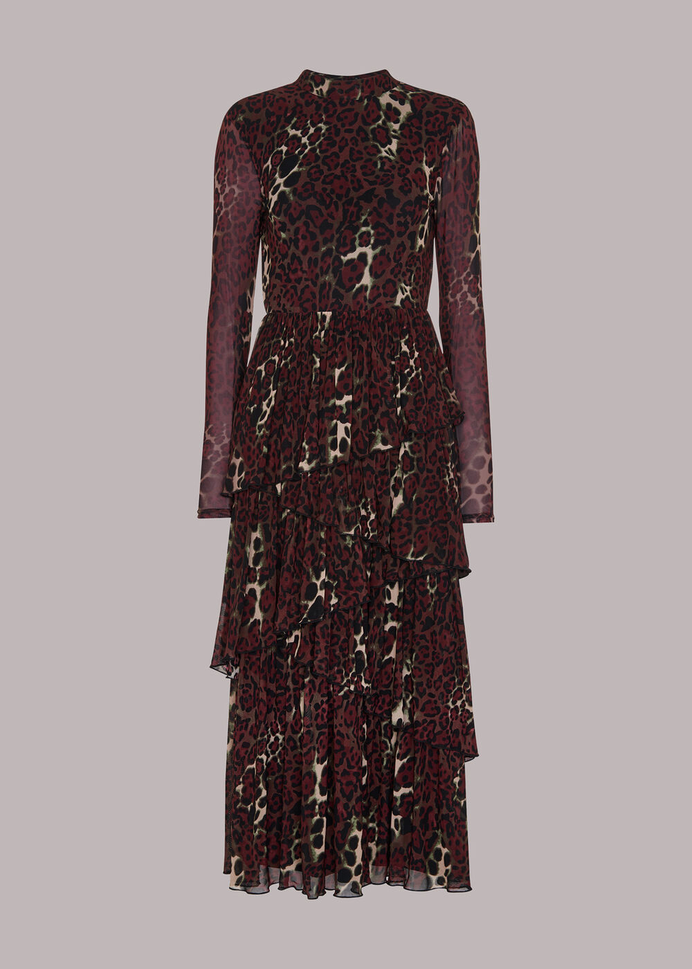 Night Cat Tiered Mesh Dress