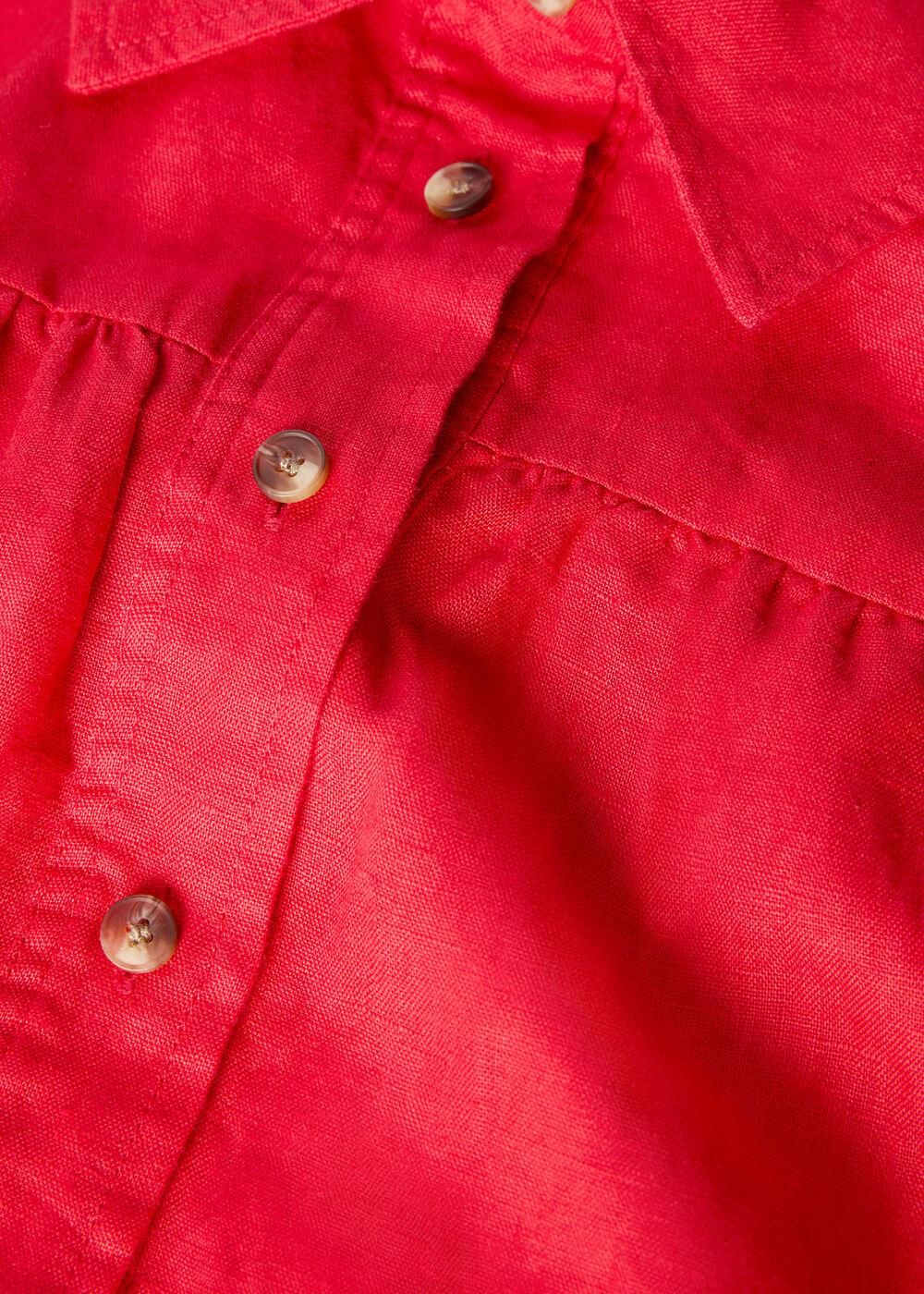 Gathered Linen Shirt