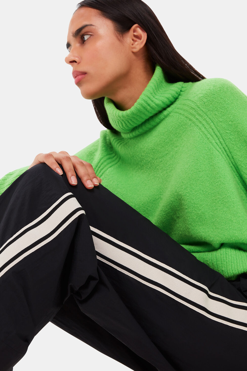 Black Ezra Side Stripe Pants&nbsp;