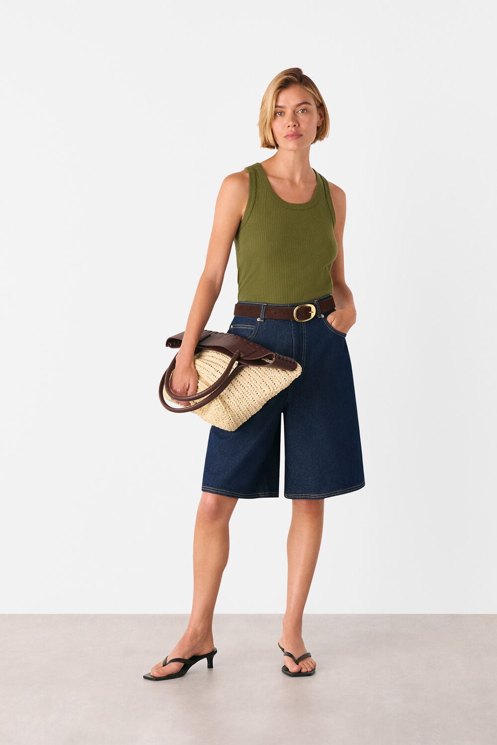 Khaki Ultimate Ribbed Scoop Vest