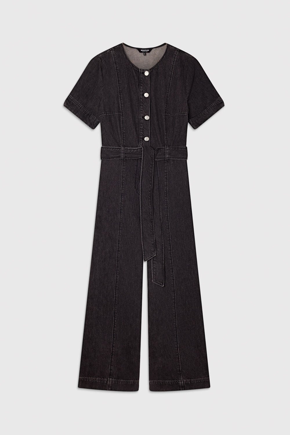 Washed Black Button Down Jumpsuit