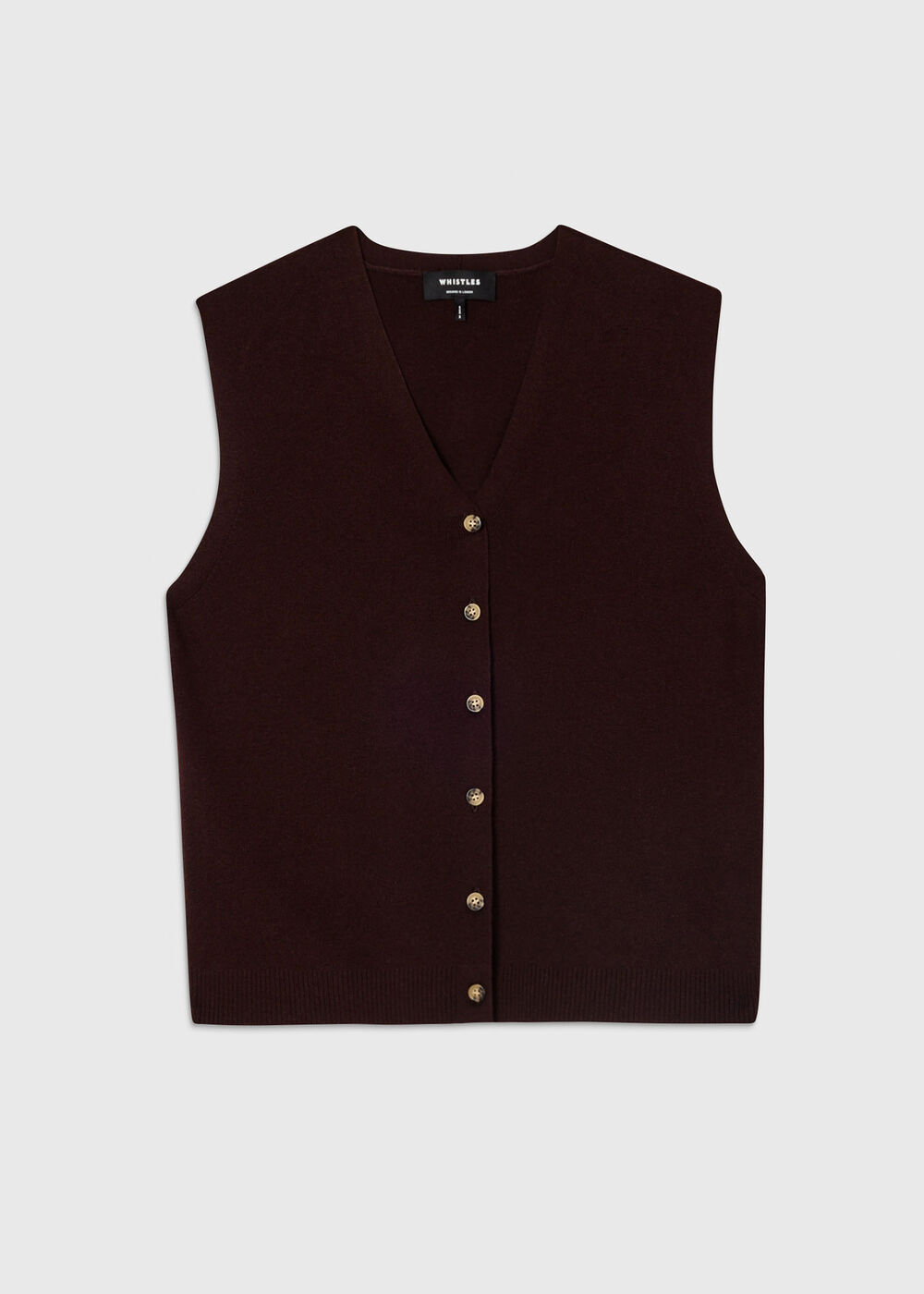 V Neck Button Front Knit Tank