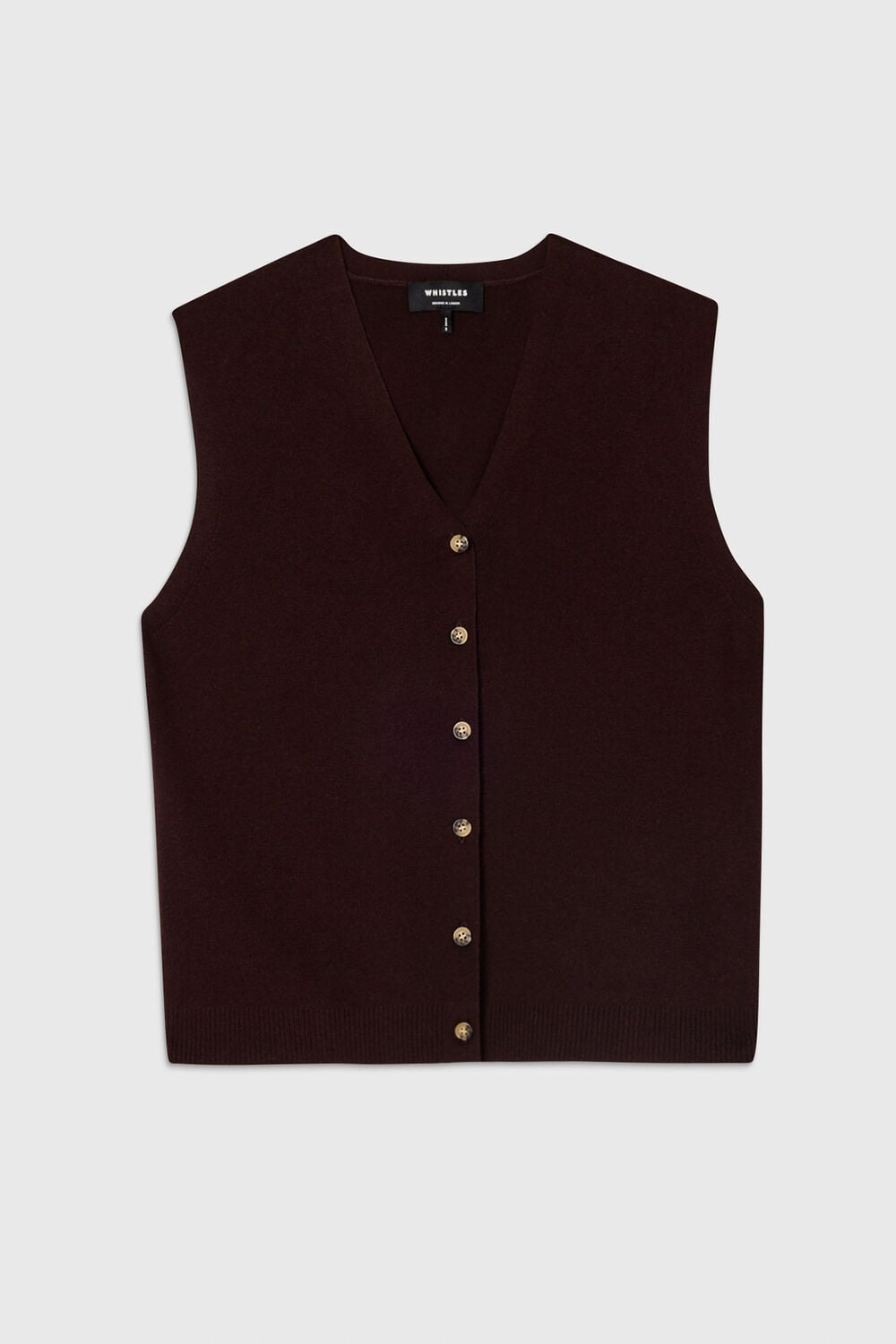 V Neck Button Front Knit Tank