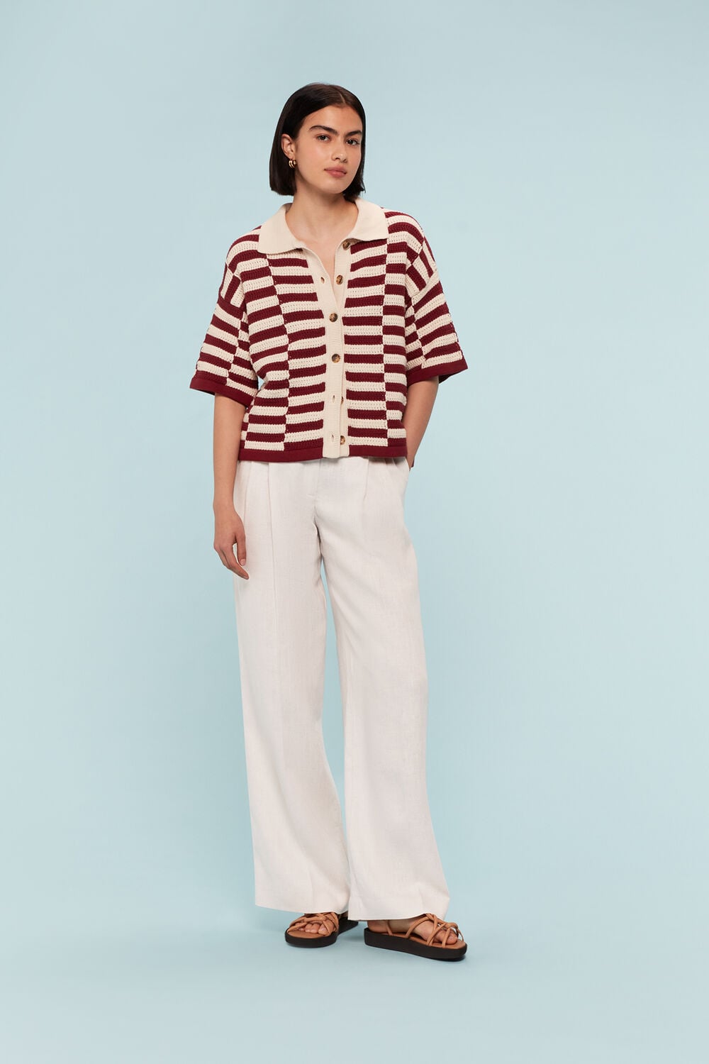 Lea Pleat Linen Trouser