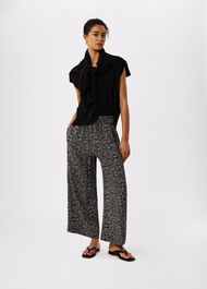 Woven Grid Crop Trouser
