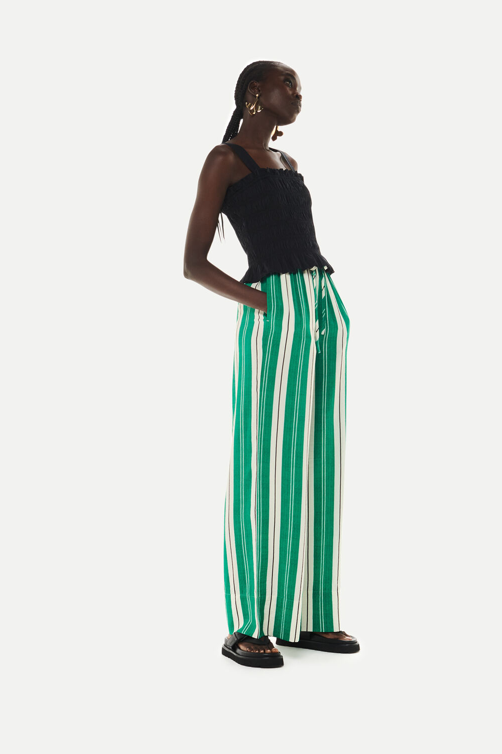 Green Bridget Maxi Stripe Trouser