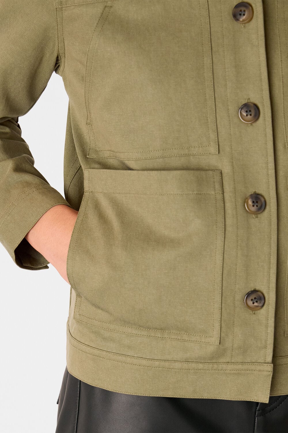 Khaki Mia Pocket Detail Jacket