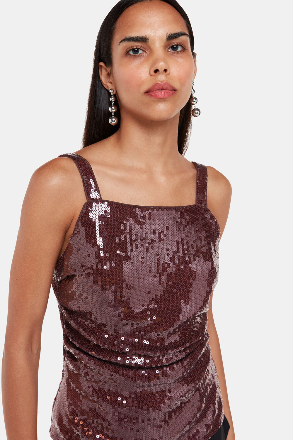 Aubergine Sequin Cami Top