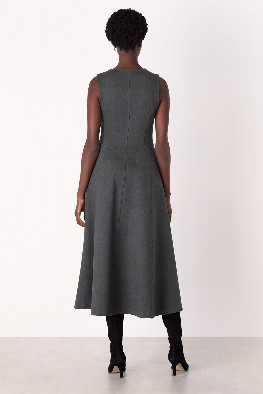 Grey Marl Ponte Layering Midi Dress