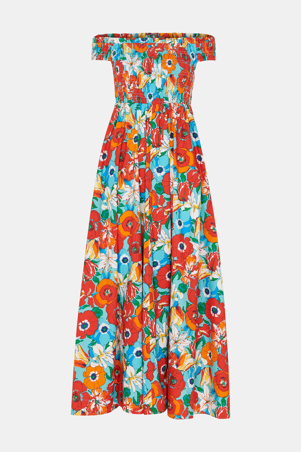 Multicolour Blossom Tulips Bardot Dress