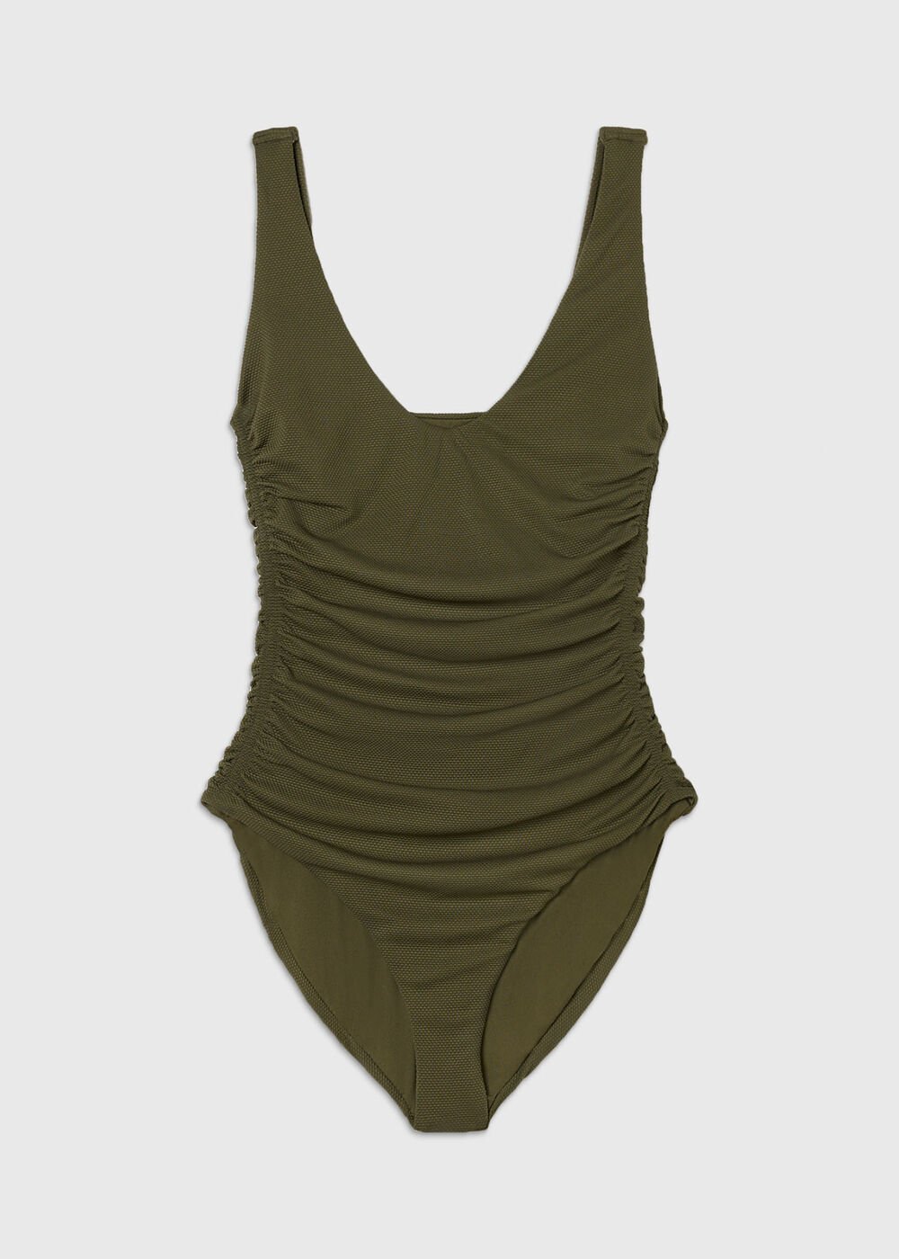 Textured Side Ruched Swimsuit