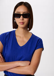 Willa V-Neck Cap Sleeve Tee