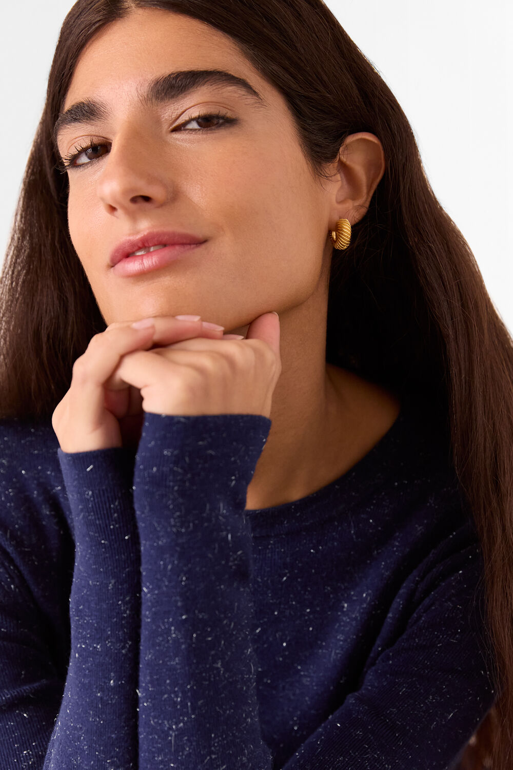 Navy Annie Sparkle Knit Sweater Dress