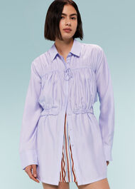 Drawcord Cut Out Back Shirt