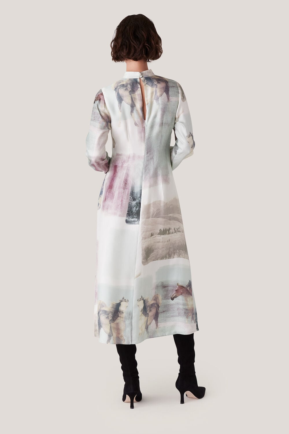 Wild Horse Print Silk Dress