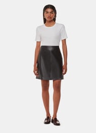 Petite Leather A Line Skirt