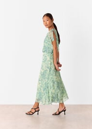 Petite Dashed Brush Marks Midi Dress