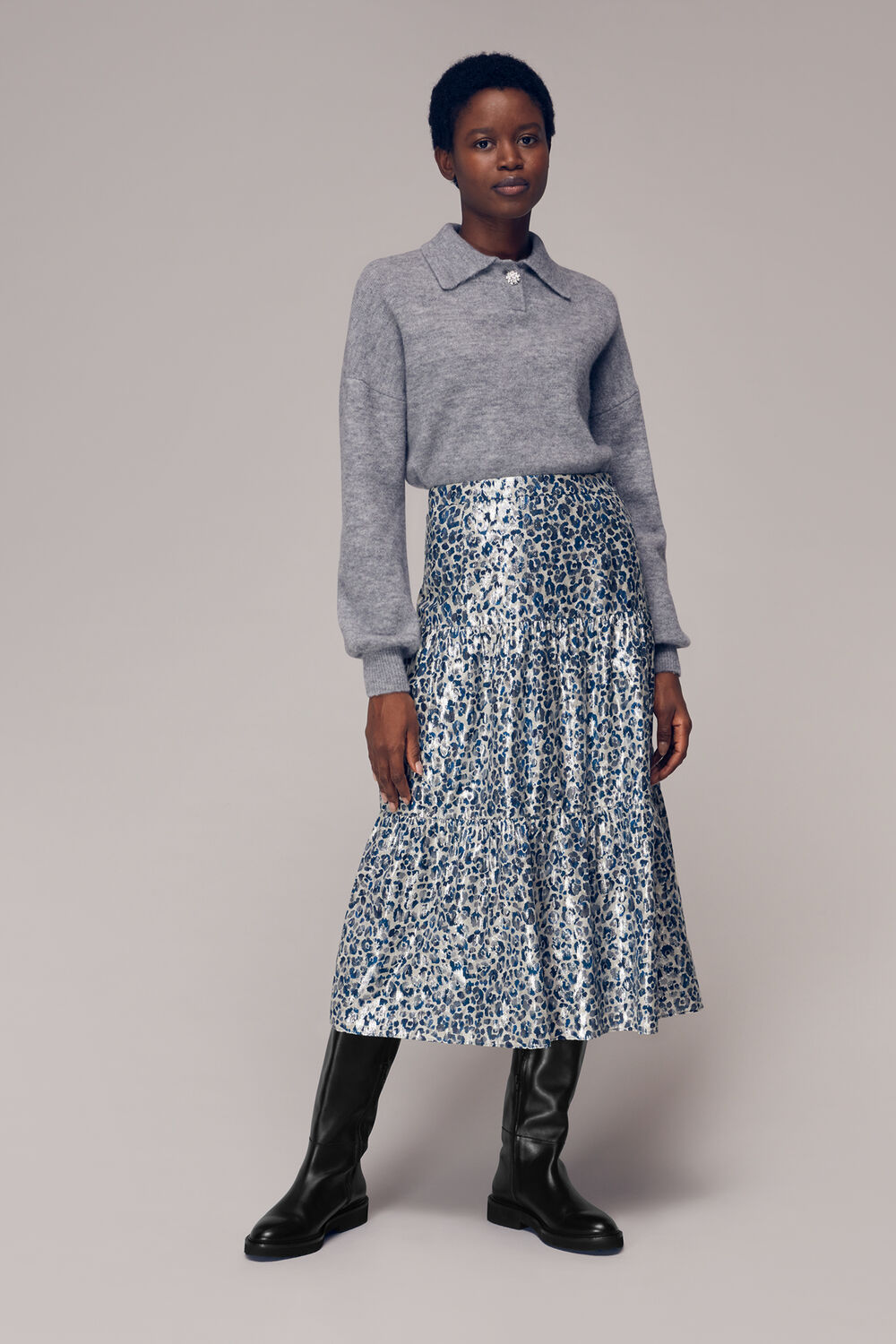 Animal Metallic Skirt