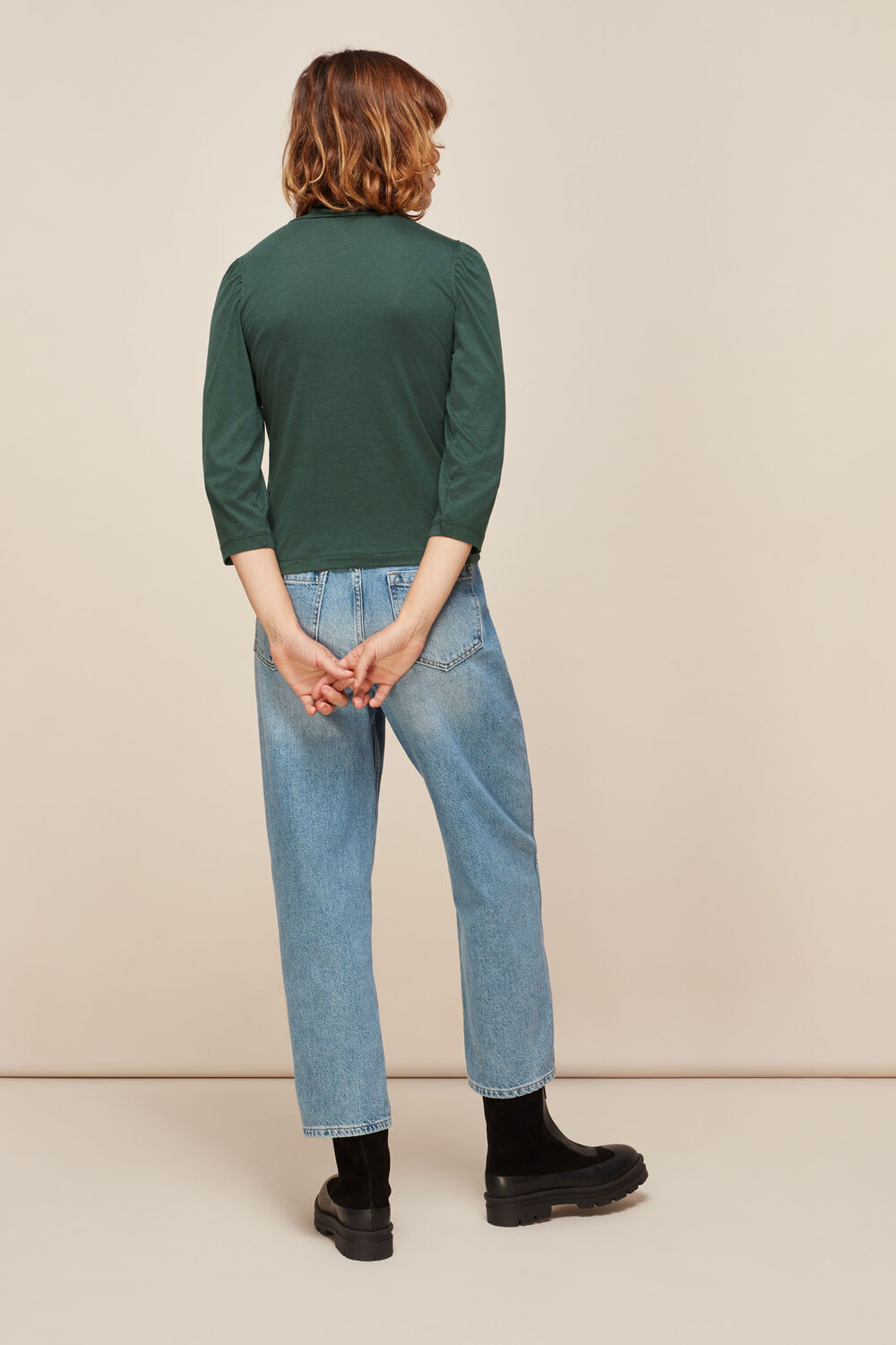 High Neck Puff Sleeve Top