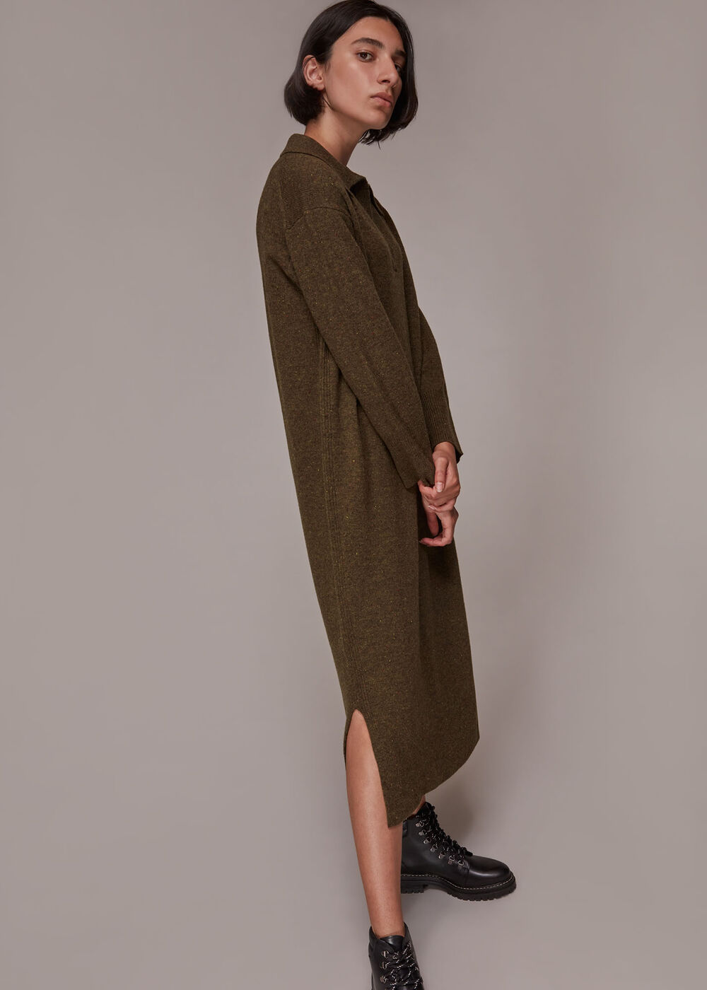 Collar Midi Knit Dress
