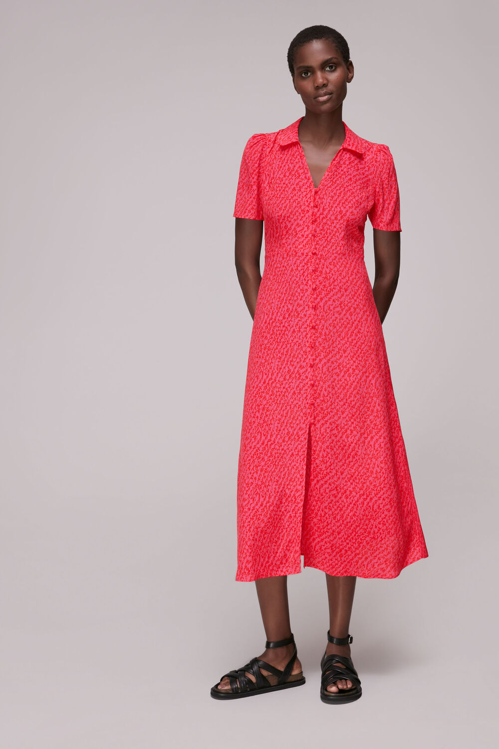 Pink Rowan Diagonal Print Dress