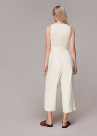 Shirred Linen Jumpsuit