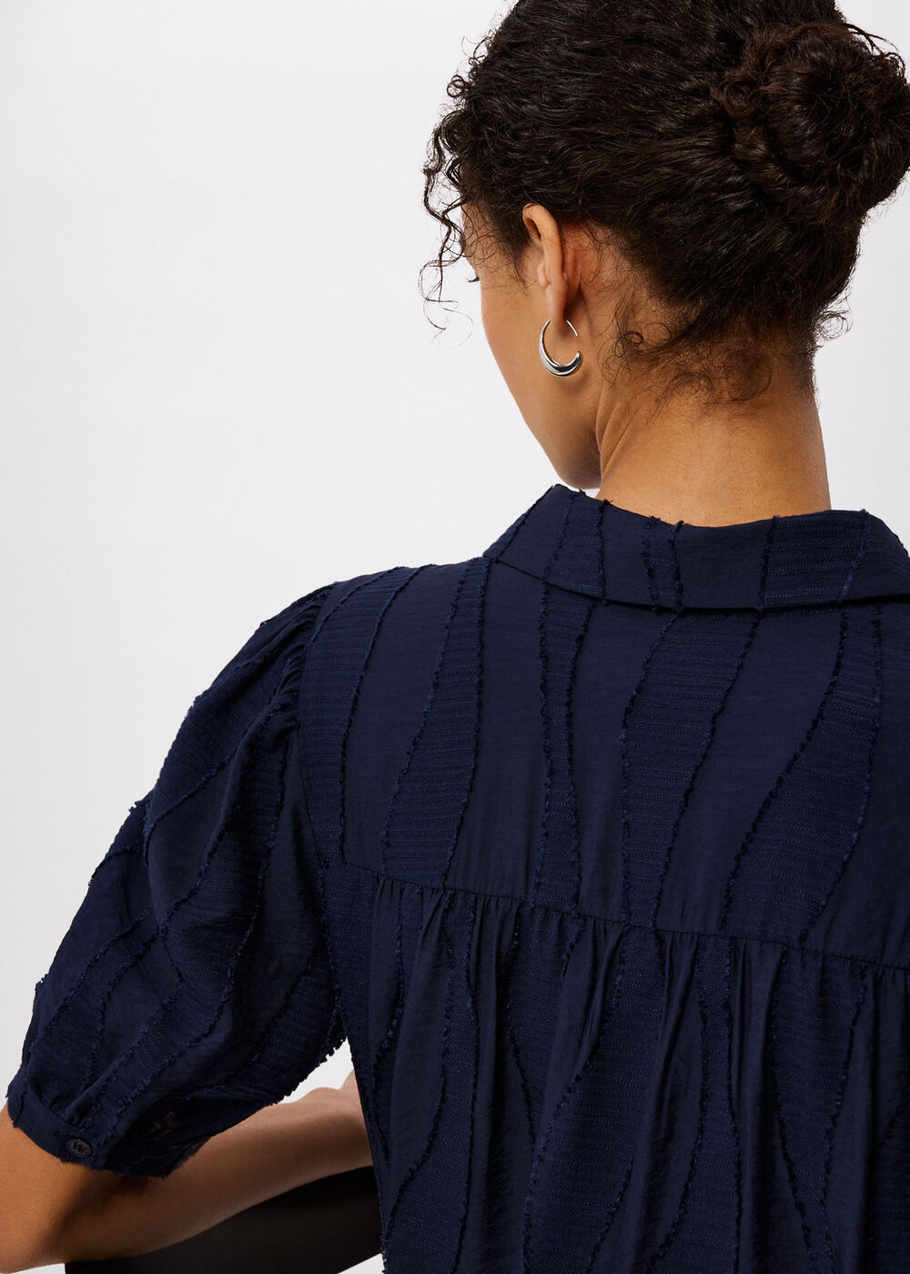 Textured Drop Waist Midi Dress