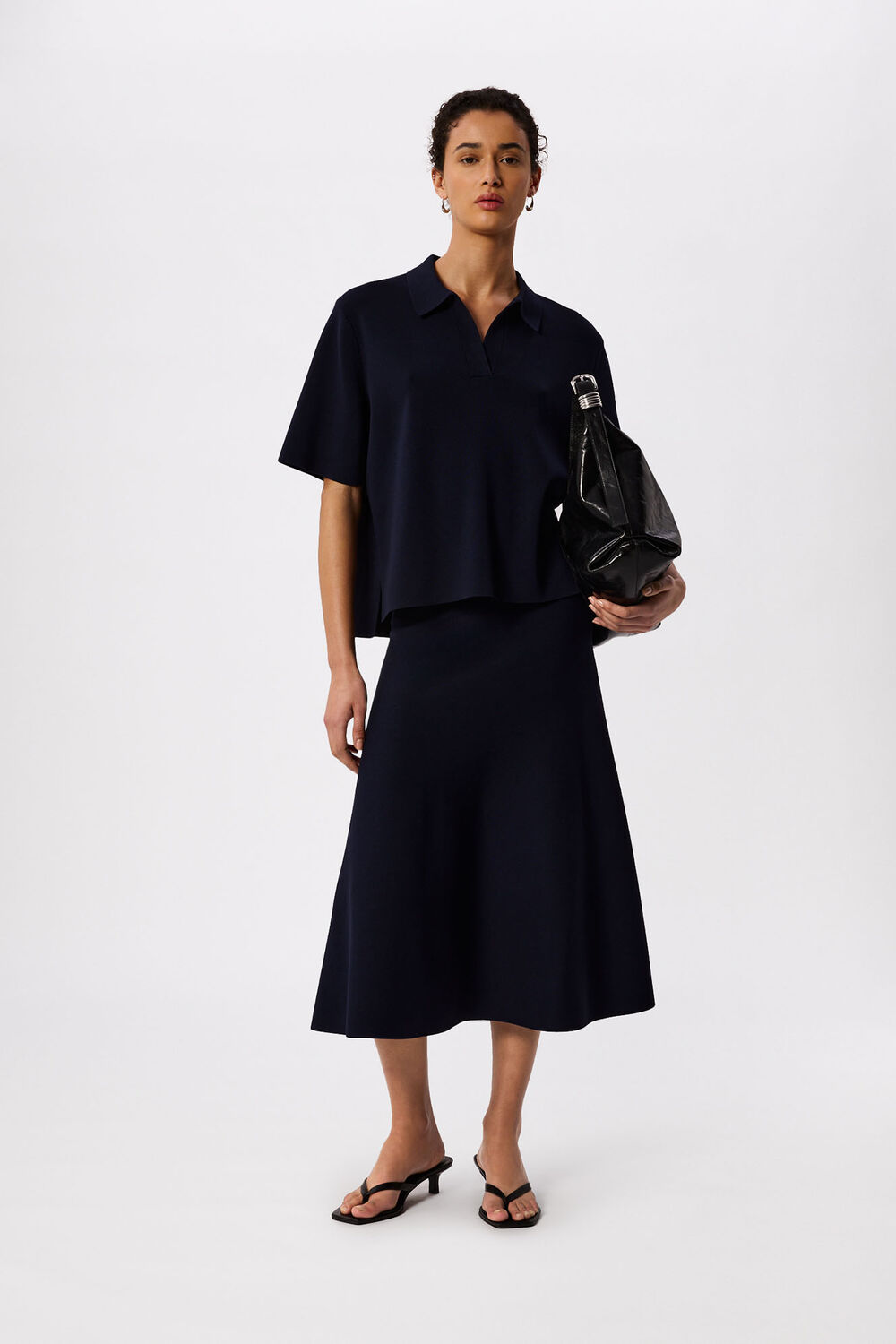 Navy Collar Detail Knit