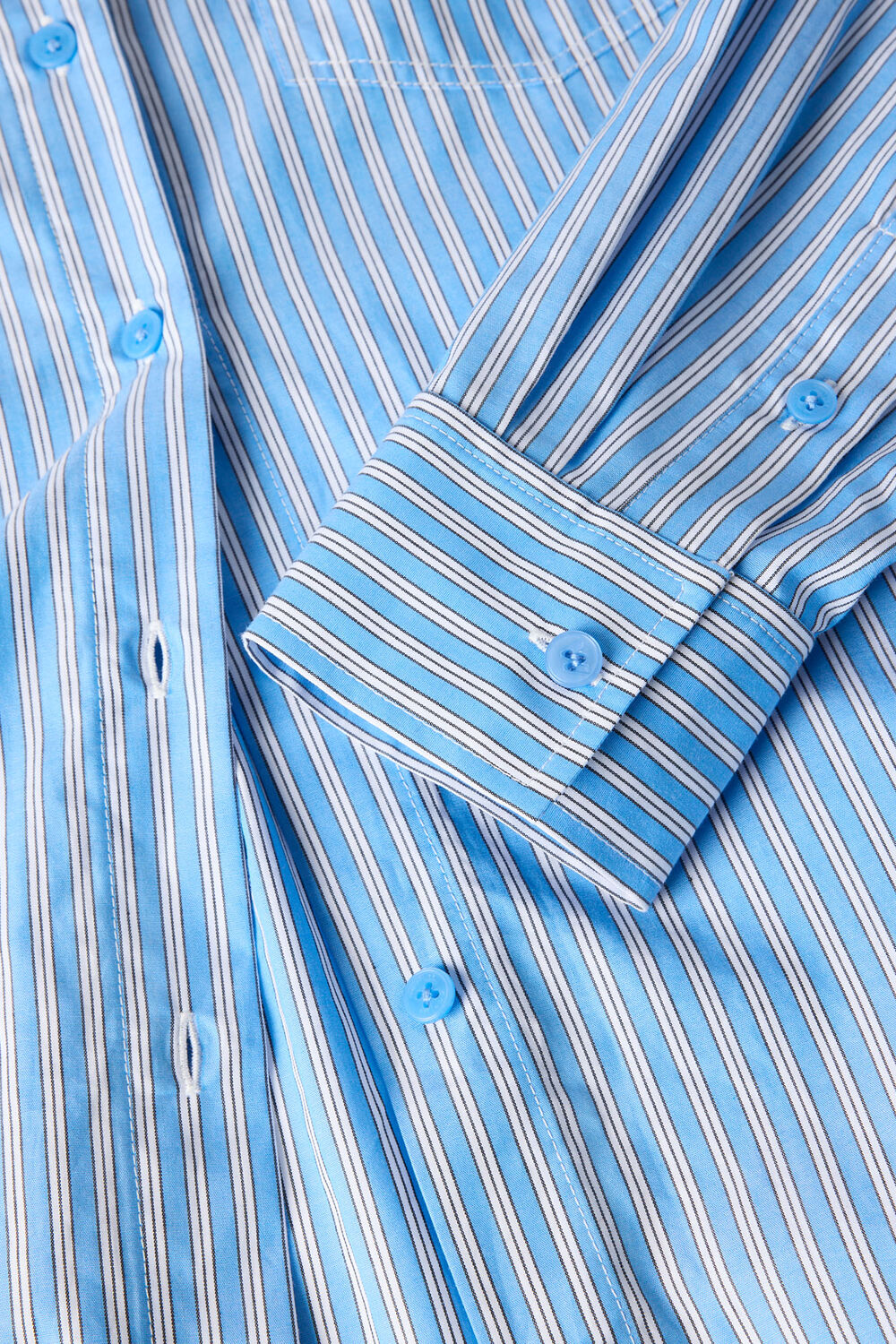 Blue Oversized Fit Stripe Shirt