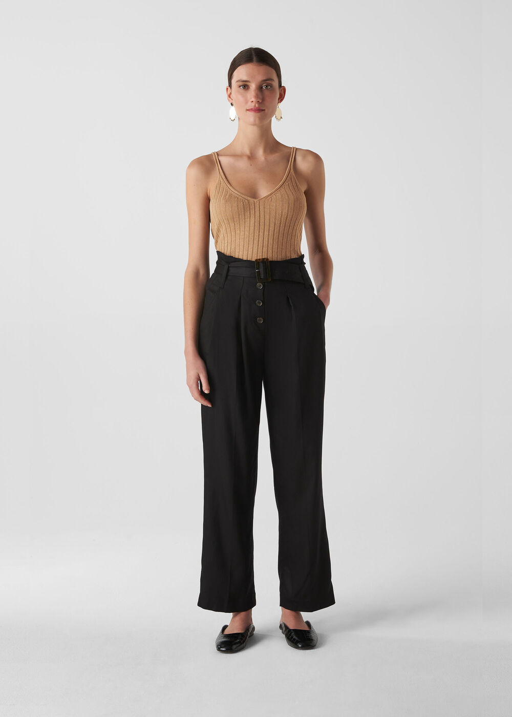 Rib Detail Knit Cami Neutral
