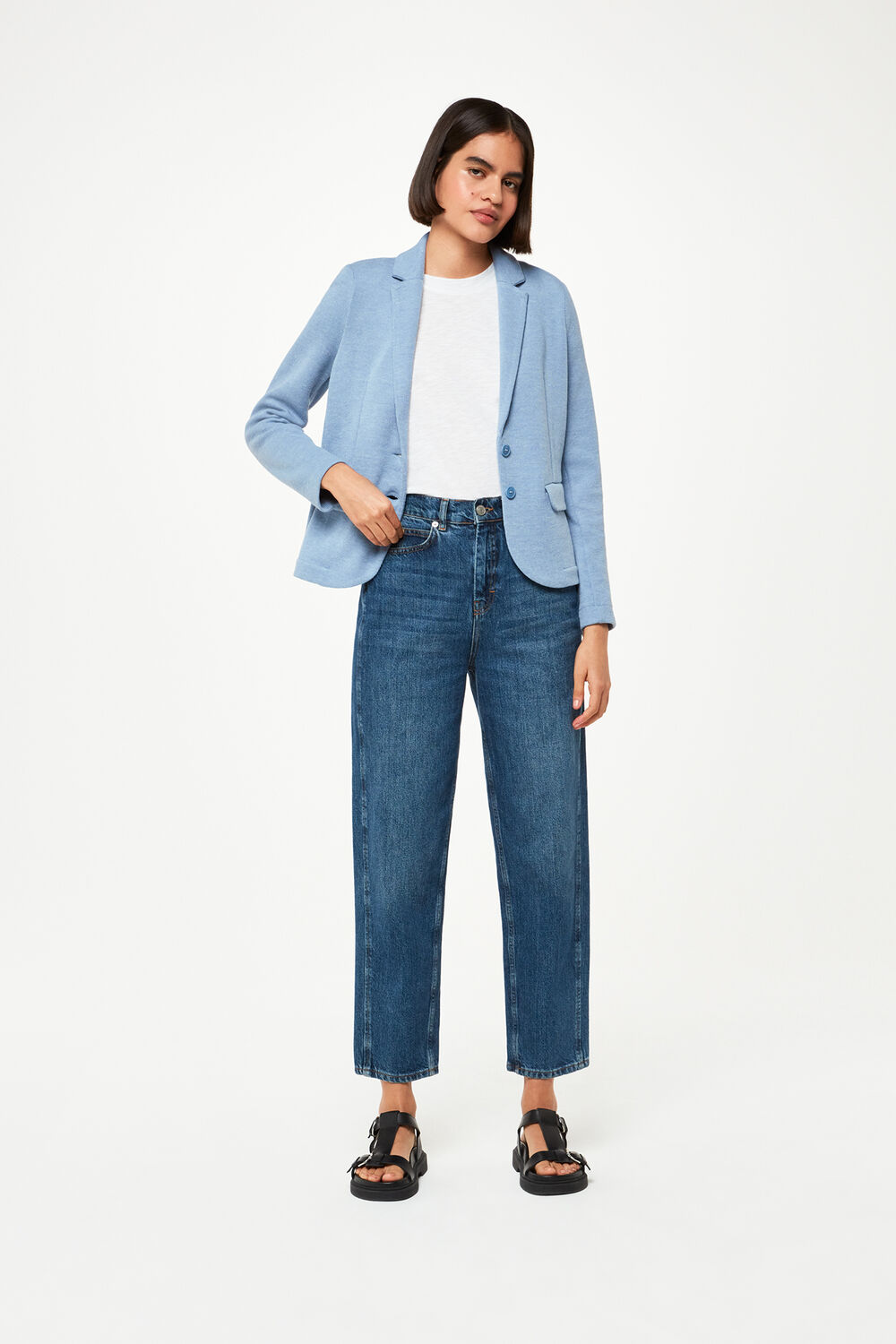 Blue Slim Jersey Jacket