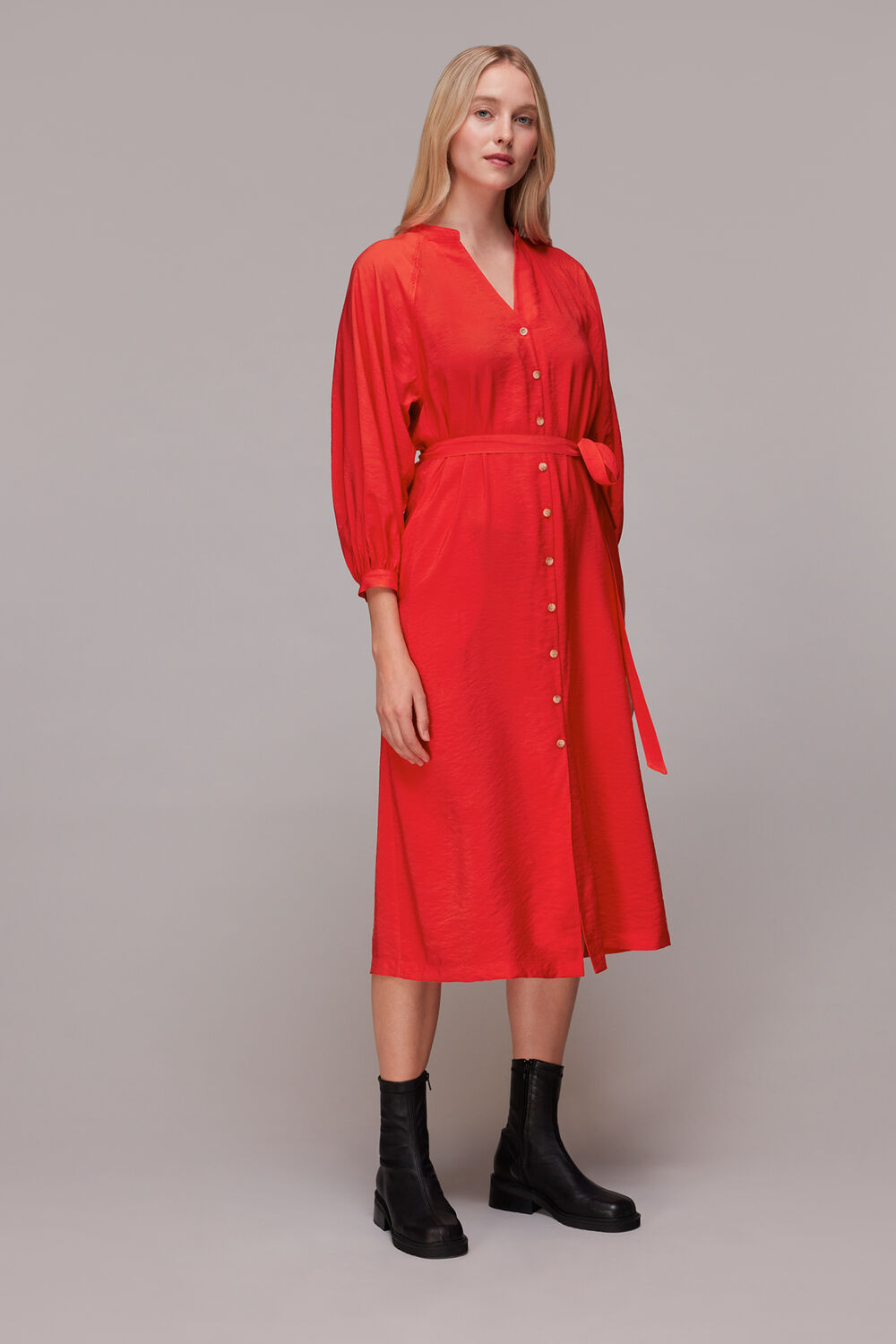 Red Lizzie Midi Dress