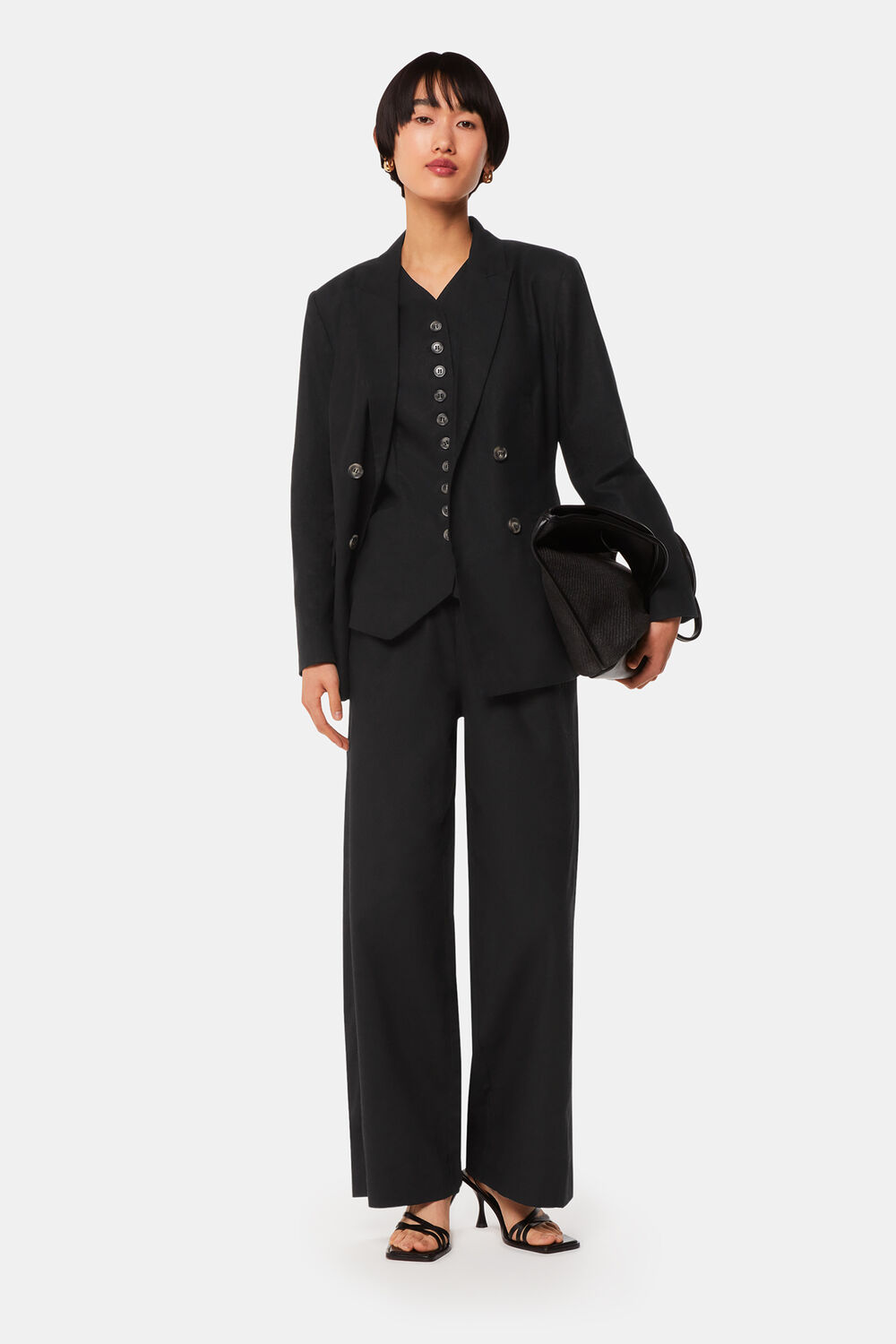 Black Lindsey Linen Blend Trouser
