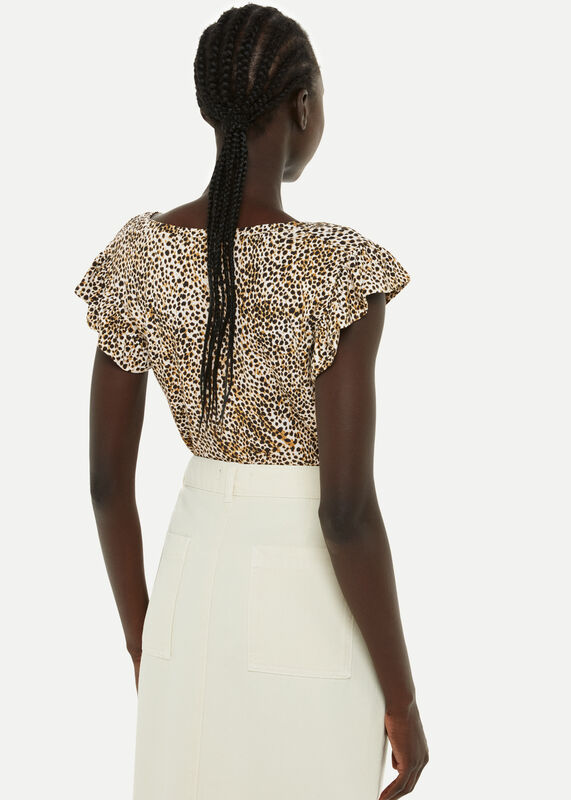 Multicolour Ink Spot V Neck Top