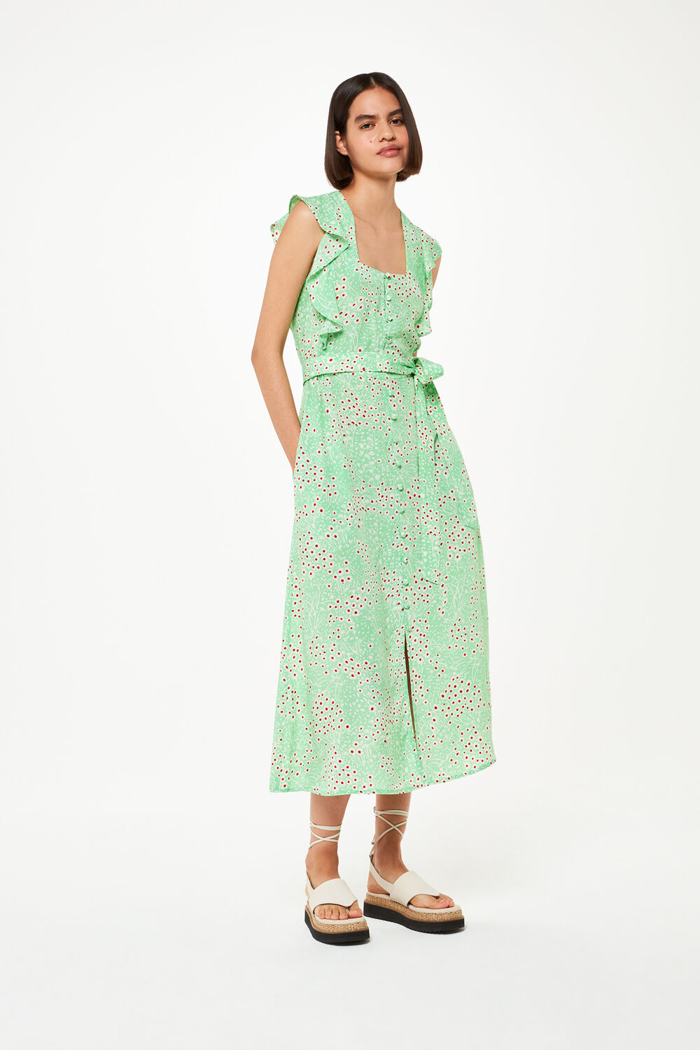 Green Sophie Daisy Meadow Midi Dress