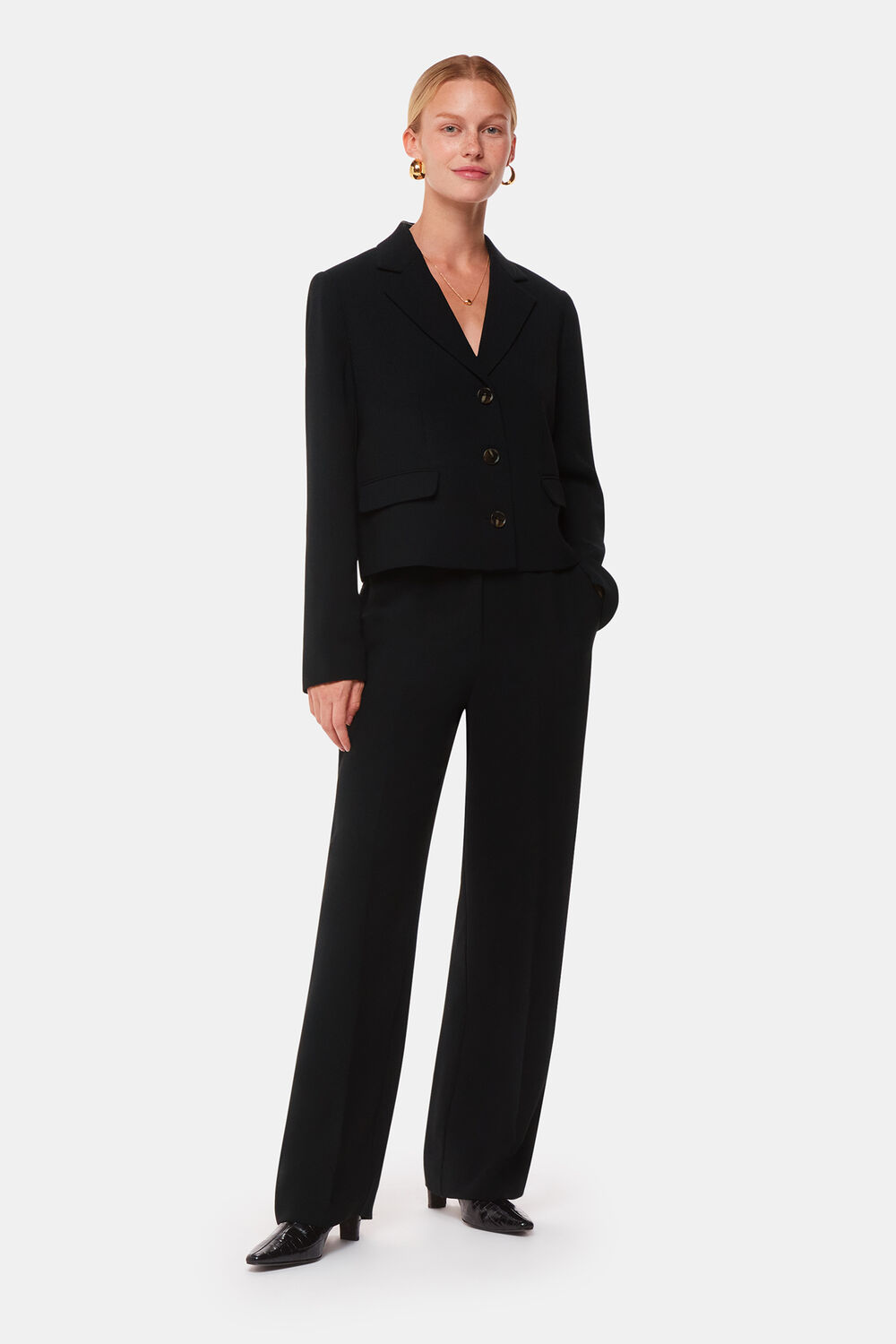 Tailored Short Crepe Blazer