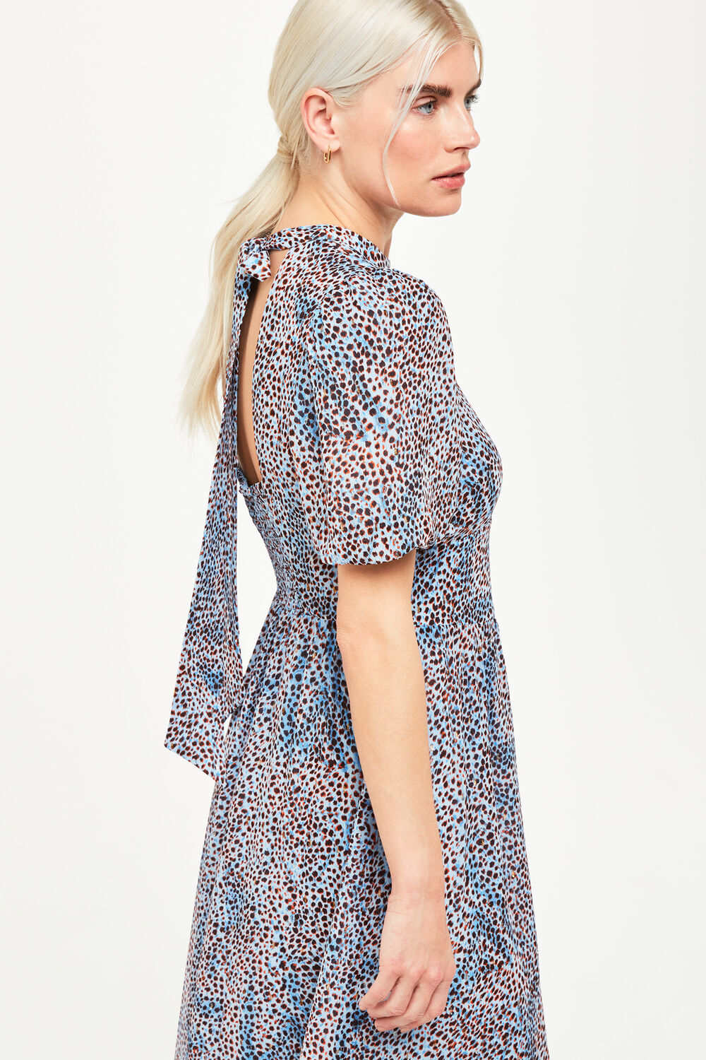Blue Petite Ink Spot Blair Dress