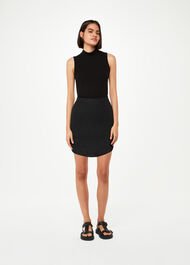 Curved Hem Linen Skirt
