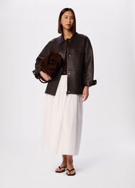 Petite Clean Bonded Leather Jacket