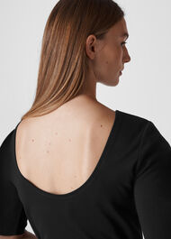 Scoop Back Top Black