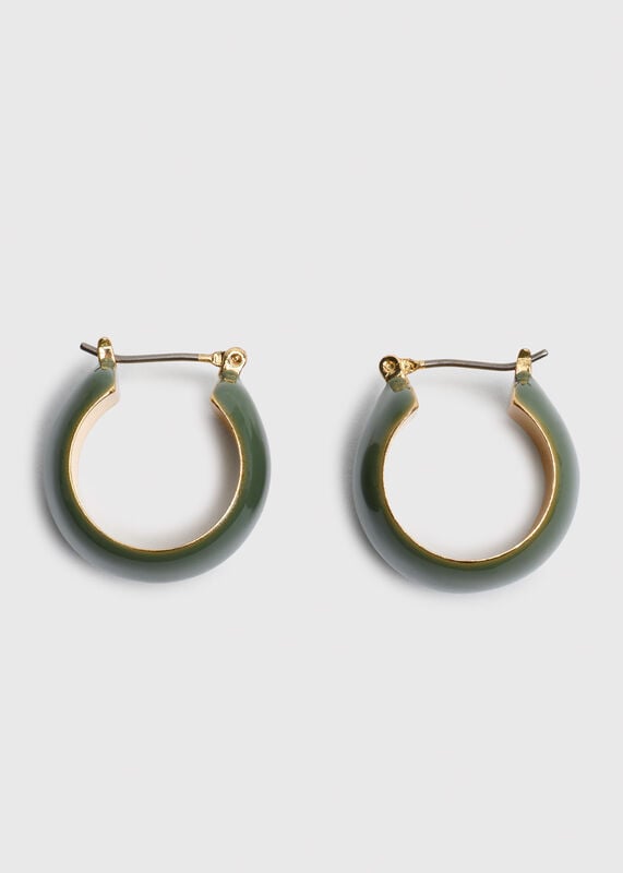 Khaki Enamel Wide Hoop