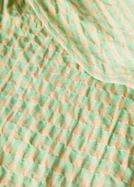 Check V Neck Asymmetric Dress