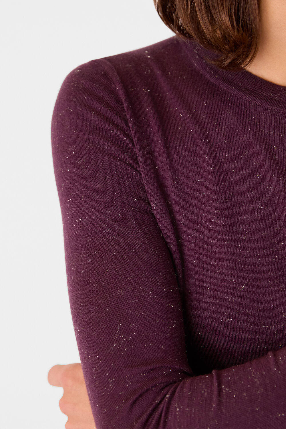 Burgundy Annie Sparkle Crew Neck
