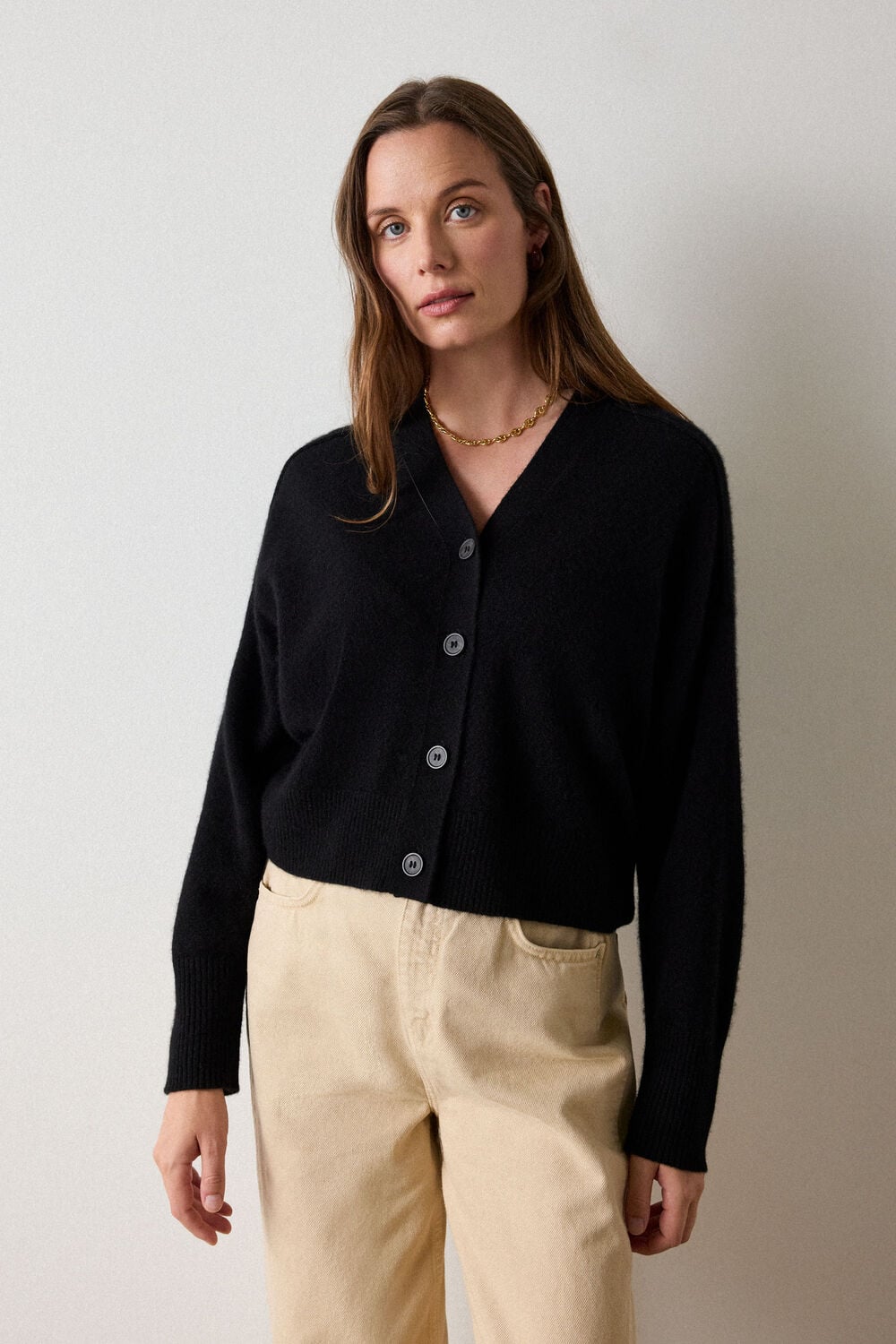 Cashmere Button Cardigan