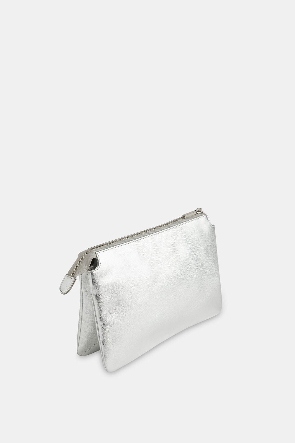 Silver Elita Double Pouch Clutch
