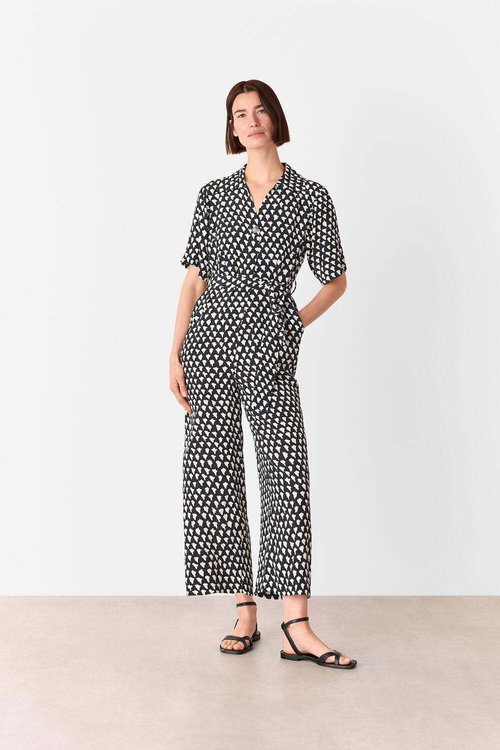 Black Abstract Triangle Jumpsuit