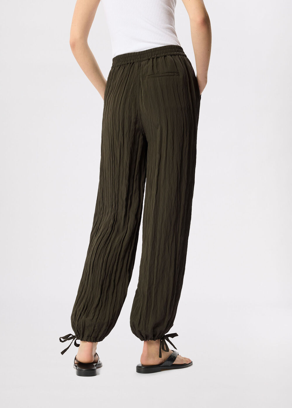 Balloon Tie Hem Trousers
