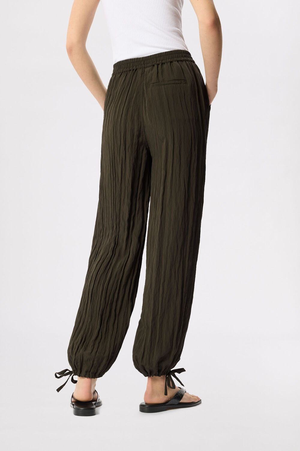 Balloon Tie Hem Trousers