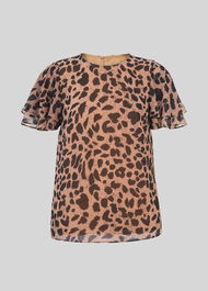 Brushed Cheetah Shell Top Leopard Print