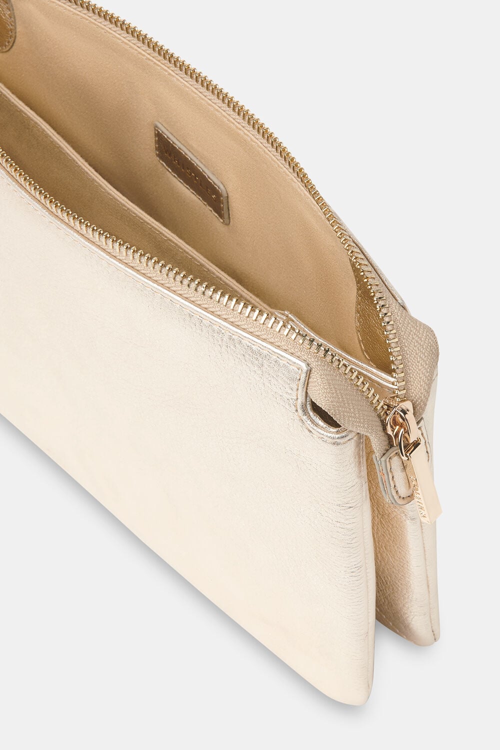 Gold Elita Double Pouch Clutch